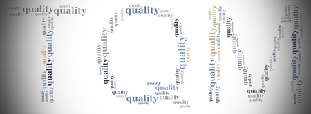 Tag or word cloud total quality management related in shape of TQMの写真素材