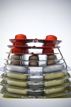 Stack of medicines or drugs as healthcare conceptの写真素材