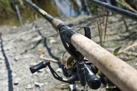 Feeder method fishing rodsの写真素材
