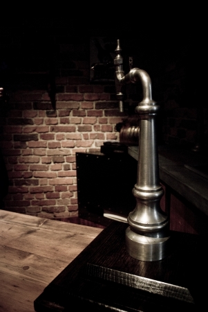 Tychy, Poland - Circa January 2010  Brewing museum in Tychy, Silesia  Old beer tap used for pouring のeditorial素材