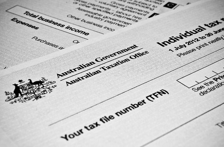 Australian Individual tax return formの写真素材
