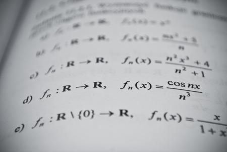 Mathematical education concept of function, integral, derivative formulasの写真素材