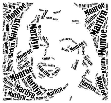 Marilyn Monroe portrait. Word cloud illustration.のeditorial素材