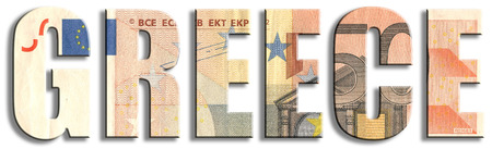 Greece. Eurozone member. Euro banknote texture.の写真素材