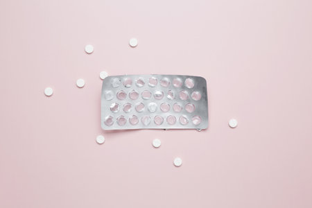 Blister of tablets with pills. Concept of medicine, healthcare, and pharmaceutical industryの写真素材