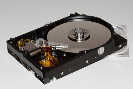 Disassembled computer hard driveの写真素材