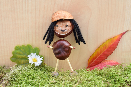 Smiling chestnut figureの写真素材