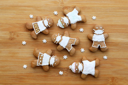 Gingerbreads decorated during coronavirus pandemic, winter time