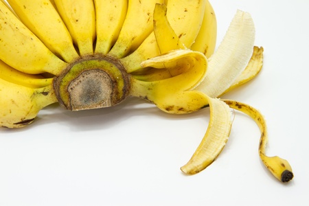 Banana on white backgroundの写真素材