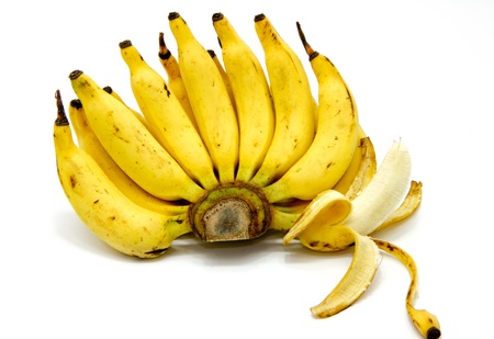 Banana on white backgroundの写真素材