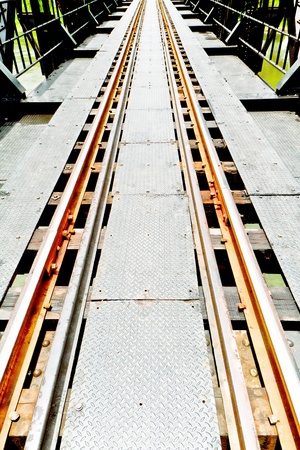 railroad on the bridgeの写真素材