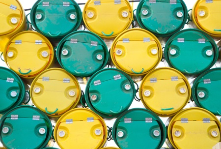 plastic yellow and green tanks 