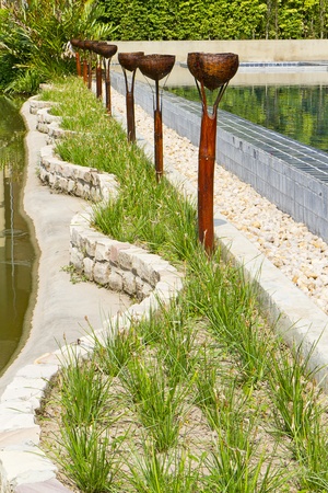 lantern at poolsideのeditorial素材