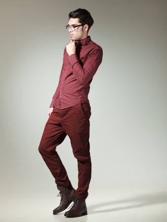 attractive man posing in the studioの写真素材