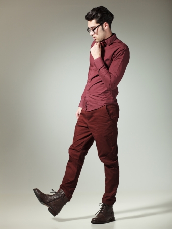 attractive man posing in the studioの写真素材
