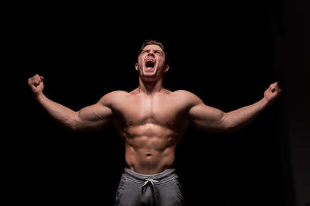 Sexy muscular fitness man