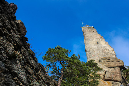 Backenzahn des Waldviertels, ruin in Austria, Arbesbachの写真素材