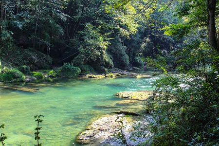 Erlauftalschlucht, river in Austriaの写真素材