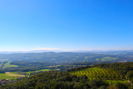 Forest in Austria from above, Tullnerfeldの写真素材