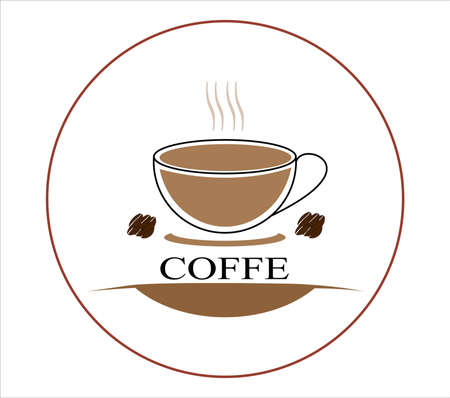 illustration of coffee with a glass and sweet coffee beansのイラスト素材