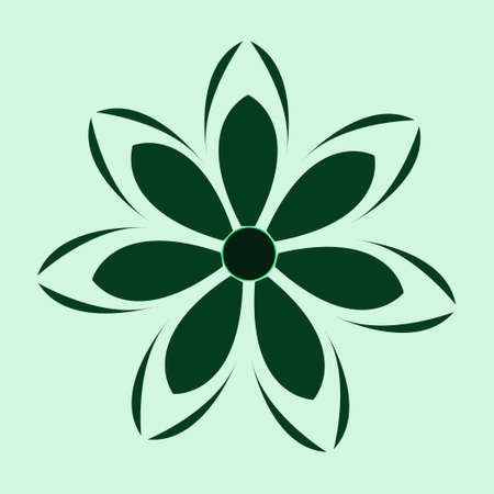 Flat floral icons icons in cute isolated silhouettes in colors for stickers, labels, tags, wrapping paper.のイラスト素材