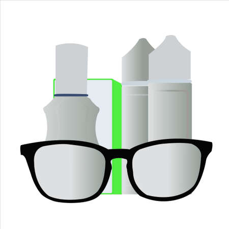 Vector art of a blend of bottles and glassesのイラスト素材