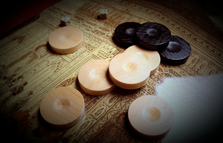 Close up backgammon game
