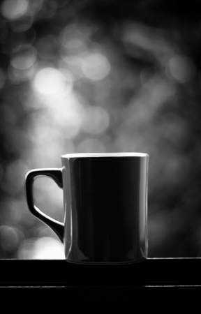 Coffee cup black and whiteの写真素材