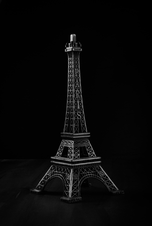 Eiffel tower with dark lightingの写真素材