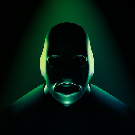 Man with mask. 3d renderの写真素材