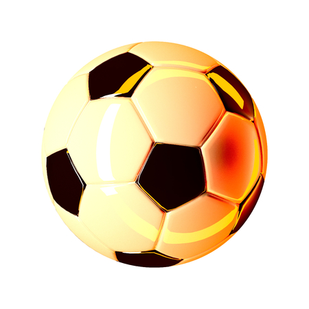 soccer ball on isolated on white 3d renderの写真素材