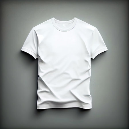 T-shirt mockup on gray background. Created with Generative AIの素材