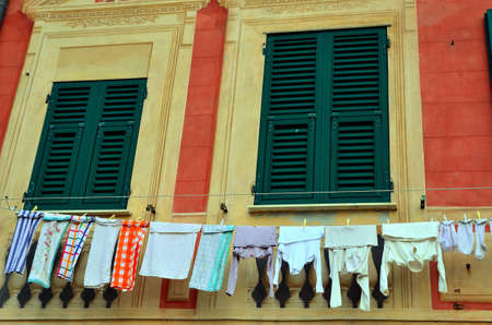 Historic buildings in Camogli, Genoa, Italy
