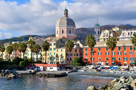 landscape of the village pledge February 20, 2017, Genoa, Italyのeditorial素材