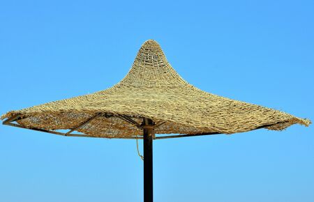 beach umbrella at marsa alam egyptの写真素材