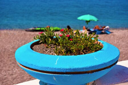 beach at capo d'orlando messina sicily italyの写真素材