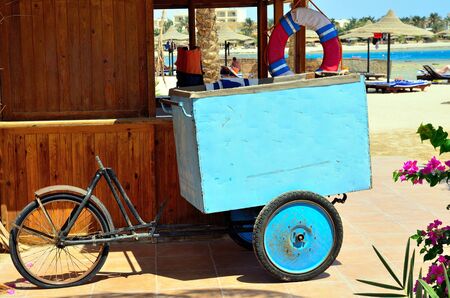 cart-bicycle for drinks in marsa alam egypt africaのeditorial素材