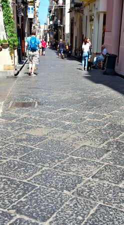 the historic center of the Sicilian village destination of many tourists September 28 2019 Cefalu Italyのeditorial素材
