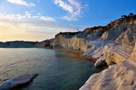 stair of the turks (Scala dei Turchi) mediterranean Beach Agrigento Italyの写真素材