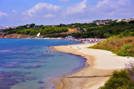 Soverato beach long sandy beach September 25 2019 Sciacca Sicilyのeditorial素材