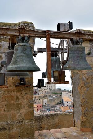 bell tower Built in 1550 by the brotherhood of St. Michael September 22 2019 Sciacca Sicily Italyの写真素材