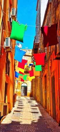 the historic center of Sciacca Sicily Italyの写真素材