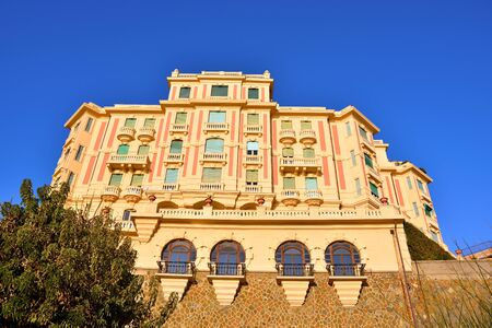 historic buildings in the urban center of the city Genoa Italyの写真素材