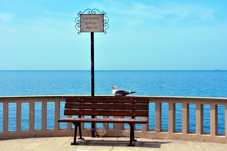 a panoramic terrace in Camogli Liguria Italyの写真素材