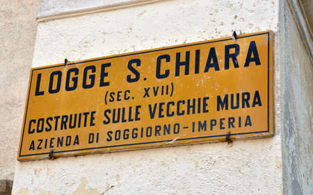 tourist information: loggias of santa chiara porto Maurizio Imperia Italyのeditorial素材