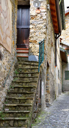 apricale medieval village in the province of Imperia Italyの写真素材
