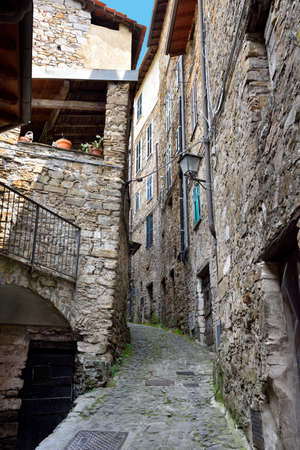 apricale medieval village in the province of Imperia Italyの写真素材