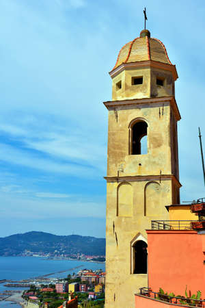 glimpse of cervo Ligurian village in the province of imperia Italyの写真素材