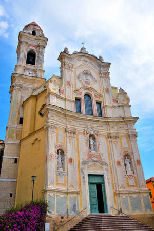 Church of San Giovanni Battista cervo Italyの写真素材