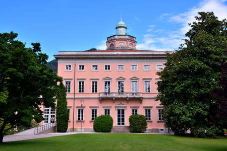 villa and park Ciani green oasis in the city center, the park is a place of attraction for locals and tourists July 11, 2020 Lugano Switzerlandのeditorial素材